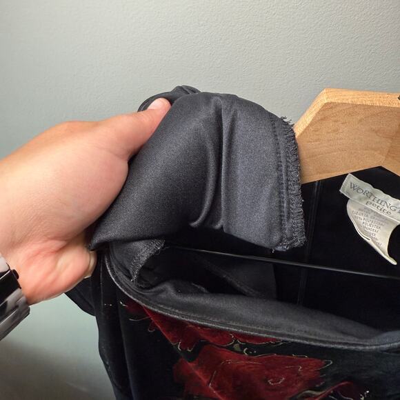 Worthington Petite Women's Vintage Floral Print Velvet Midi Dress Size 8P - Picture 8 of 8